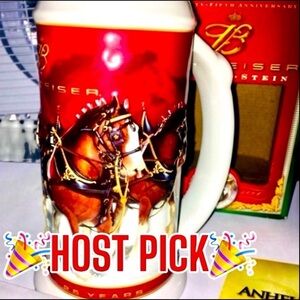 Budweiser NWT Holiday Stein VTG 25th Anniversary 2004 Y2K Clydesdale NEW IN BOX